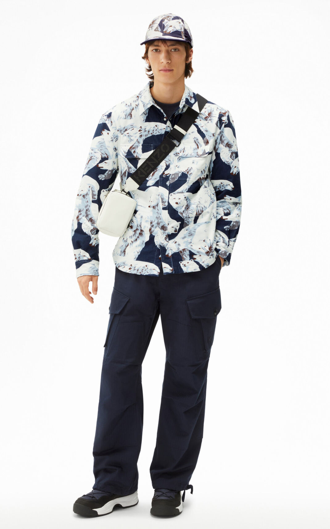 Kenzo Polar Bear The 冬 Capsule シャツ メンズ 青 黒 - VOLMXJ193